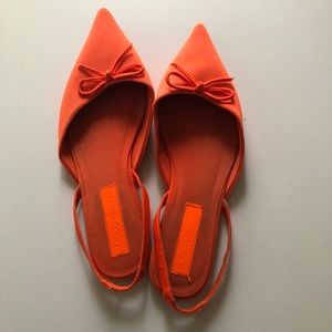 Asos orange pointed toe slingback